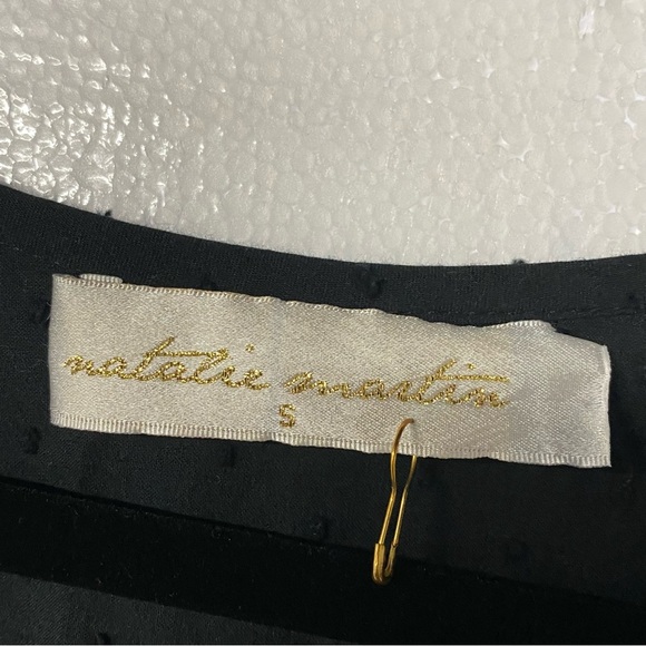 NATALIE MARTIN BLACK Small COTTON LONG SLEEVE TIERED MAXI DRESS Tassel V Neck - Picture 2 of 11